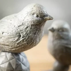 Stone Bird Finial Figurines, Set of 2 Statues & Figurines