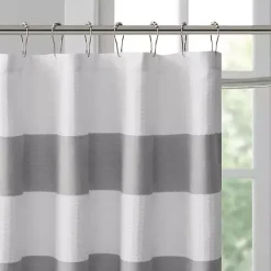 Kirklands Home Shower Curtains|Stripe Waffle Weave Shower Curtain Gray