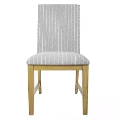Kirklands Home Dining Chairs|Stripes Nailhead Dining Chairs, Set of 2 Gray