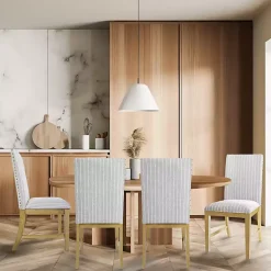 Kirklands Home Dining Chairs|Stripes Nailhead Dining Chairs, Set of 2 Gray