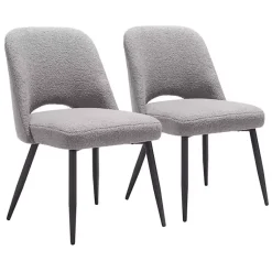 Kirklands Home Dining Chairs|Teddy Upholstered Dining Chairs, Set of 2 Gray