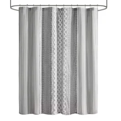 Kirklands Home Shower Curtains|Textured Chenille Shower Curtain Gray