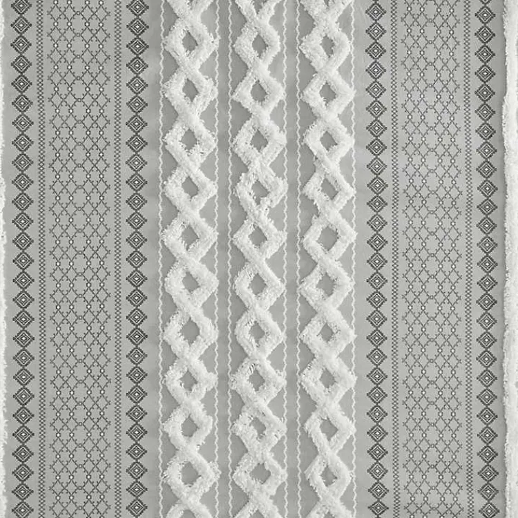 Kirklands Home Shower Curtains|Textured Chenille Shower Curtain Gray