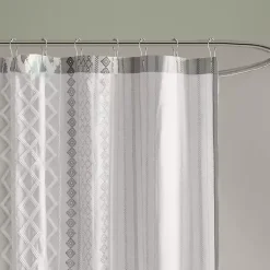 Kirklands Home Shower Curtains|Textured Chenille Shower Curtain Gray