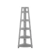 Kirklands Home Bookshelves|Gray 5-Tier Corner Ladder Bookshelf