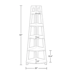 Kirklands Home Bookshelves|Gray 5-Tier Corner Ladder Bookshelf