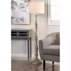 Kirklands Home Floor Lamps|Gray Traditional Spindle Floor Lamp White