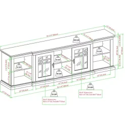 Kirklands Home Tv Stands & Media Consoles|Transitional Breakfront 2-Door Media Console Gray