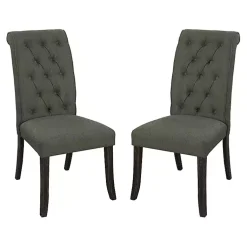 Kirklands Home Dining Chairs|Tufted Landon Dining Chairs, Set of 2 Gray
