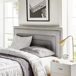 Kirklands Home Beds & Headboards|Tufted Upholstered Adjustable Queen Headboard Gray