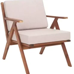 Kirklands Home Outdoor Seating|Upholstered Acacia Wood Outdoor Chair Gray