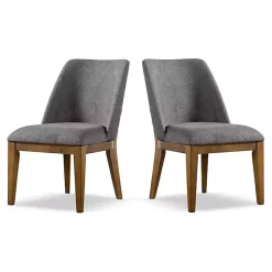 Kirklands Home Dining Chairs|Upholstered Cassie Dining Chairs, Set of 2 Gray