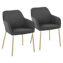 Kirklands Home Dining Chairs|Upholstered Daniella Dining Chairs, Set of 2 Gray