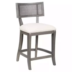 Kirklands Home Bar Stools & Counter Height Stools|Gray Upholstered Farmhouse Counter Stool