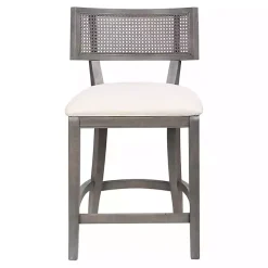 Kirklands Home Bar Stools & Counter Height Stools|Gray Upholstered Farmhouse Counter Stool
