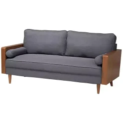 Kirklands Home Sofas & Loveseats|Upholstered Harley Walnut Sofa Gray