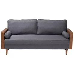 Kirklands Home Sofas & Loveseats|Upholstered Harley Walnut Sofa Gray