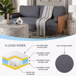 Kirklands Home Sofas & Loveseats|Upholstered Harley Walnut Sofa Gray