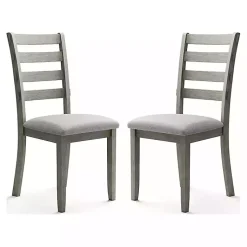 Kirklands Home Dining Chairs|Upholstered Lucas Dining Chairs, Set of 2 Gray
