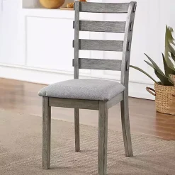 Kirklands Home Dining Chairs|Upholstered Lucas Dining Chairs, Set of 2 Gray