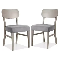 Kirklands Home Dining Chairs|Upholstered Porter Dining Chairs, Set of 2 Gray