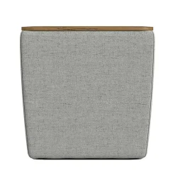 Kirklands Home Benches & Ottomans|Upholstered Storage Ottoman with Wood Lid Gray