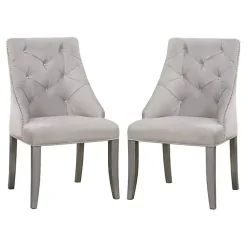 Kirklands Home Dining Chairs|Upholstered Wingback Dining Chairs, Set of 2 Gray