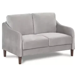 Kirklands Home Sofas & Loveseats|Velvet Upholstered Modern Loveseat Gray
