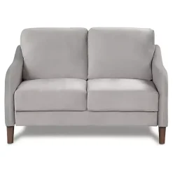 Kirklands Home Sofas & Loveseats|Velvet Upholstered Modern Loveseat Gray