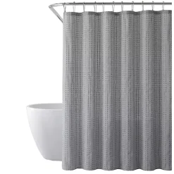 Kirklands Home Shower Curtains|Waffle Cotton Blend Shower Curtain Gray