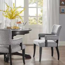 Kirklands Home Dining Chairs|Warms Nailhead Trim Dining Chair Gray