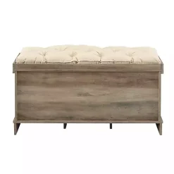 Kirklands Home Benches & Ottomans|Gray Wash Entryway Bench and Storage Bins Tan