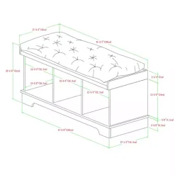 Kirklands Home Benches & Ottomans|Gray Wash Entryway Bench and Storage Bins Tan