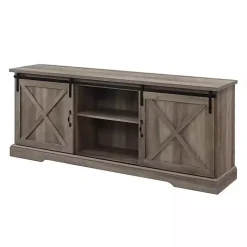 Kirklands Home Tv Stands & Media Consoles|Wash Sliding Barn Door TV Stand Gray