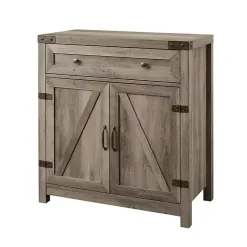 Kirklands Home Cabinets & Sideboards|Wash Wooden and Metal Barn Door Cabinet Gray