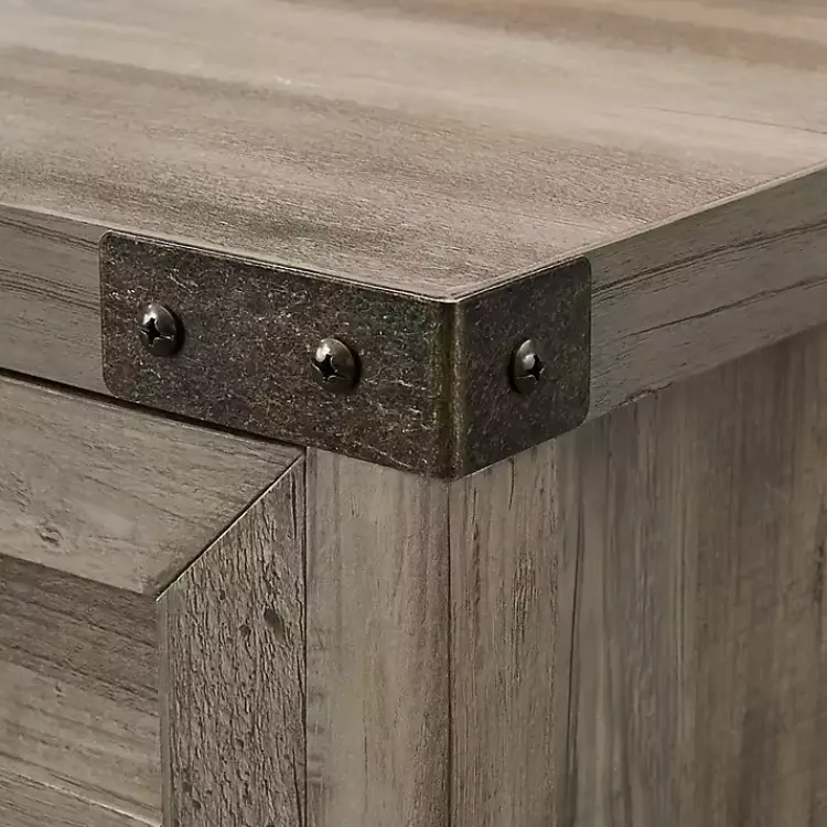 Kirklands Home Cabinets & Sideboards|Wash Wooden and Metal Barn Door Cabinet Gray