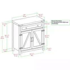 Kirklands Home Cabinets & Sideboards|Wash Wooden and Metal Barn Door Cabinet Gray