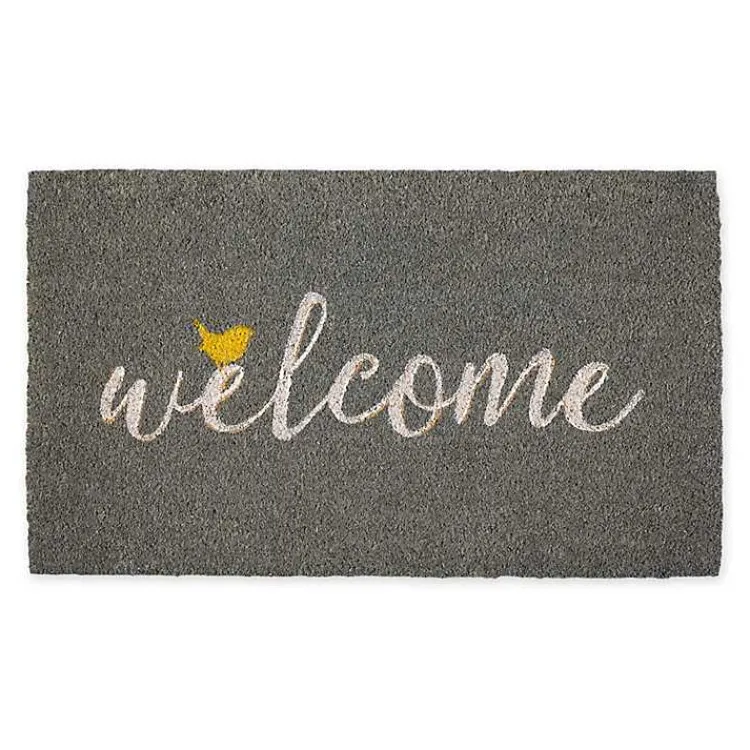 Kirklands Home Doormats|Gray Welcome Bird Coir Doormat