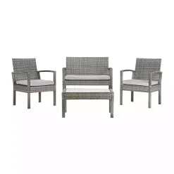 Kirklands Home Outdoor Sets|Wicker Frame 4-pc. Outdoor Living Set Gray