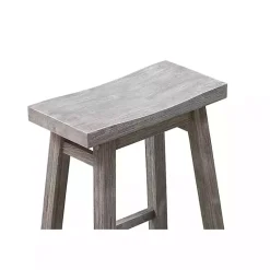 Kirklands Home Bar Stools & Counter Height Stools|Wire Brush Saddle Bar Stools, Set of 2 Gray