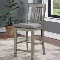 Kirklands Home Bar Stools & Counter Height Stools|Wire-Brushed Noreste Counter Stools, Set of 2 Gray