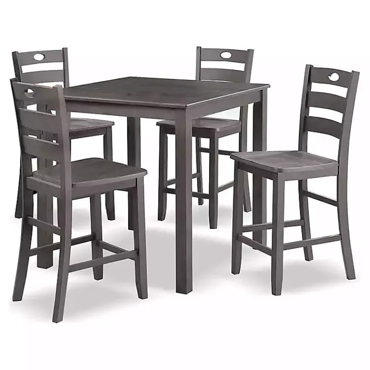 Kirklands Home Dining Sets|Wood Brooke 5-pc. Counter Height Set Gray