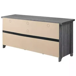 Kirklands Home Tv Stands & Media Consoles|Wood 2-Door Windowpane Media Cabinet Gray