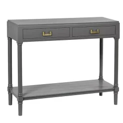 Kirklands Home Console Tables|Wood 2-Drawer Layla Console Table Gray