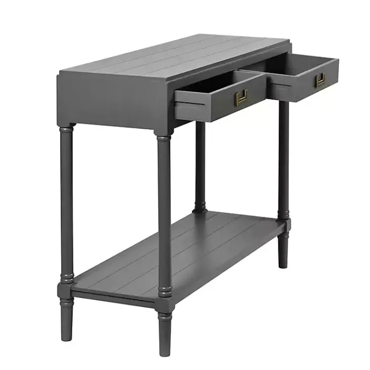 Kirklands Home Console Tables|Wood 2-Drawer Layla Console Table Gray
