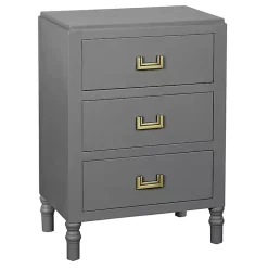 Kirklands Home Nightstands|Wood 3-Drawer Layla Nightstand Gray