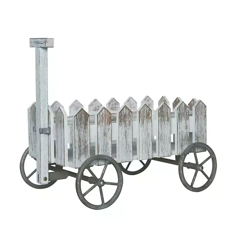 Best Wood Fence Wagon Statue Decorative Accents