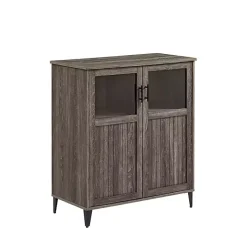 Kirklands Home Cabinets & Sideboards|Wood Glass Windows Storage Cabinet Gray