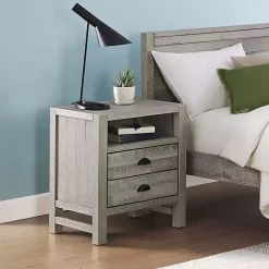 Kirklands Home Nightstands|Wood Open Shelf Nightstand Gray