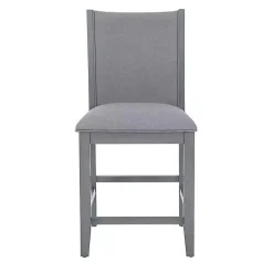 Kirklands Home Bar Stools & Counter Height Stools|Wood Upholstered Counter Stools, Set of 2 Gray